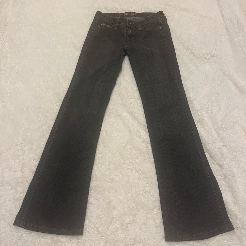 lei y2k Black Gray Flare Leg Low rise junior Jeans size 3